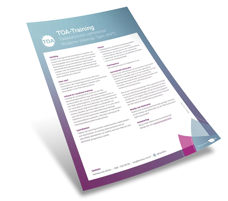 WEBSITE MOCKUP TOA Training Taalassessor Opfris Mvt